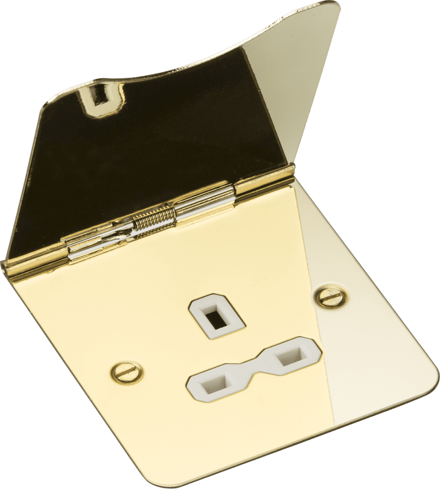ML Accessories FPR7UPBW 13A 1G unswitched floor socket - polished brass ...
