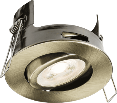 ML Accessories FRNTAB FireNova IP20 Tilt GU10 Fire-rated Open-back Downlight - Antique Brass