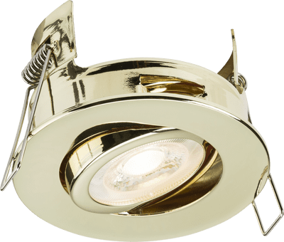 ML Accessories FRNTPB FireNova IP20 Tilt GU10 Fire-rated Open-back Downlight - Polished Brass