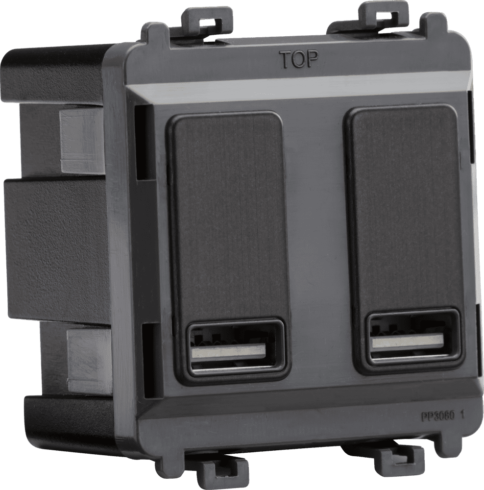ML Accessories GDM016SB Dual USB charger module 2 x grid positions 5V 2 ...