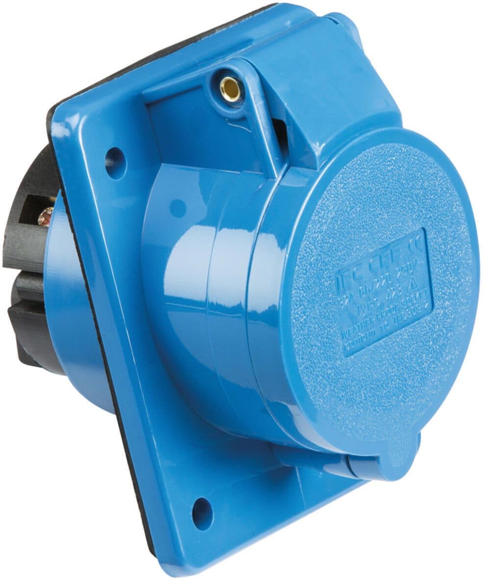 ML Accessories IN0013 240V IP44 32A Angled Panel Mount Socket 2P E