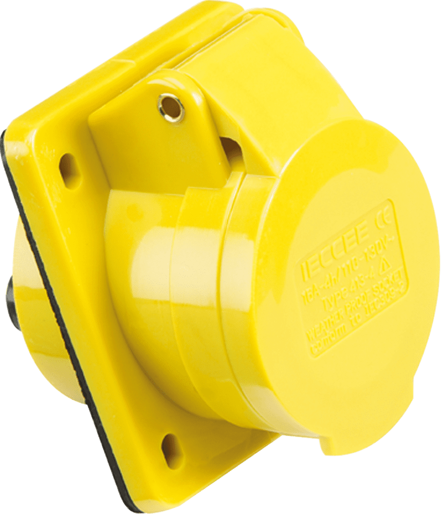 ML Accessories IN004 110V IP44 16A Angled Panel Mount Socket 2P E