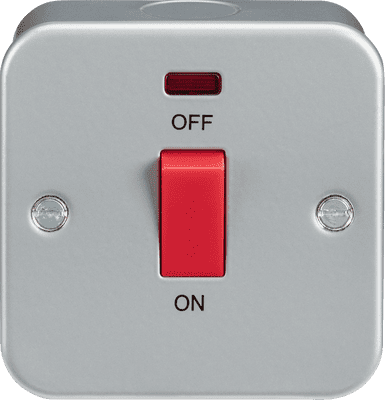ML Accessories M8331N Metal Clad 45A DP Switch with Neon - Single Size