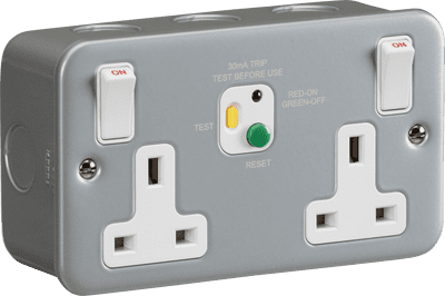 ML Accessories M9RCD 13A 2G DP RCD Switched Socket - 30mA Type A