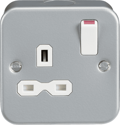 ML Accessories MR7000 Metal Clad 13A 1G DP Switched Socket