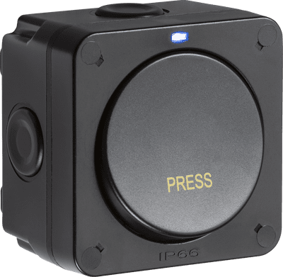 ML Accessories OP21 IP66 20AX 1G 1-way retractive switch - Black