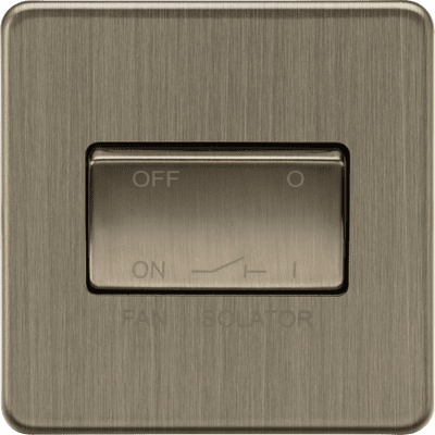 ML Accessories SF1100AB 10A 3 pole Fan Isolator Switch - Antique Brass