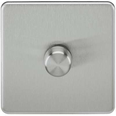 ML Accessories SF2191BC Screwless 1G 2-way 10-200W 5-150W LED Trailing Edge Dimmer Brushed Chrome