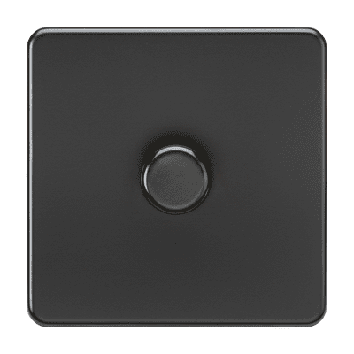 ML Accessories SF2191MBB Screwless 1G 2-way 10-200W 5-150W LED Trail Edge Dimmer - Matt Black