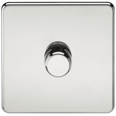 ML Accessories SF2191PC Screwless 1G 2-way 10-200W 5-150W LED Trailing Edge Dimmer Polished Chrome