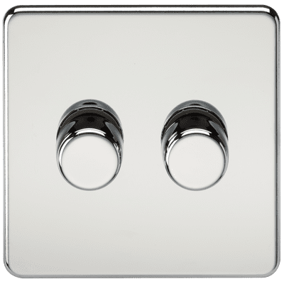 ML Accessories SF2192PC Screwless 2G 2-way 10-200W 5-150W LED Trailing Edge Dimmer Polished Chrome