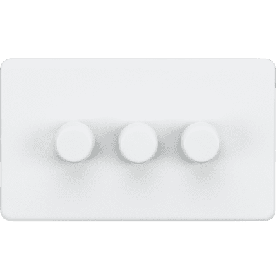 ML Accessories SF2193MW Screwless 3G 2-way 10-200W 5-150W LED Trailing Edge Dimmer Matt White