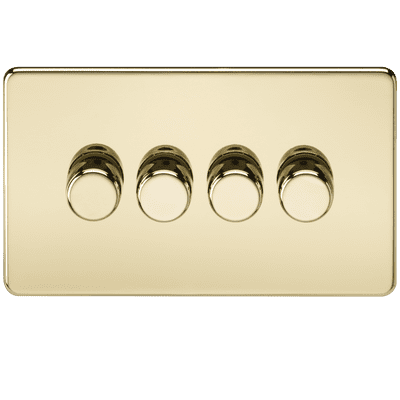 ML Accessories SF2194PB Screwless 4G 2-way 10-200W 5-150W LED Trailing Edge Dimmer Polished Brass