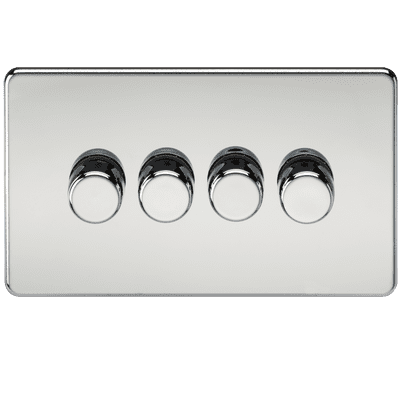 ML Accessories SF2194PC Screwless 4G 2-way 10-200W 5-150W LED Trailing Edge Dimmer Polished Chrome