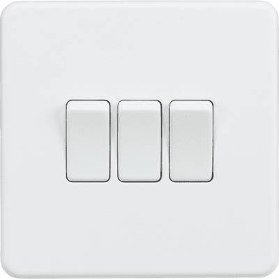 ML Accessories SF4000MW Screwless 10AX 3G 2-Way Switch - Matt White