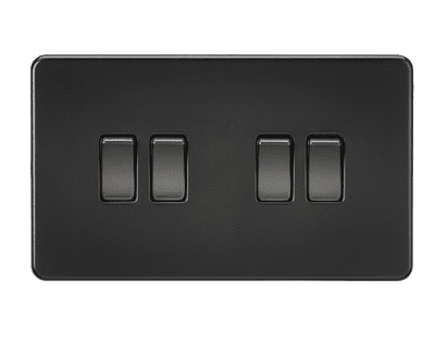 ML Accessories SF4100MBB Screwless 10AX 4G 2-Way Switch - Matt Black