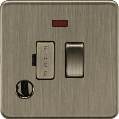 ML Accessories SF6300FAB 13A Switched Fused Spur with Neon and Flex Outlet - Antique Brass