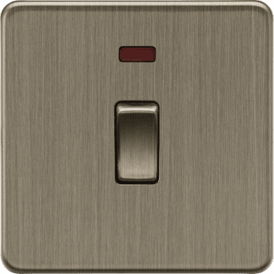 ML Accessories SF8341NAB 20A 1G DP Switch with Neon - Antique Brass