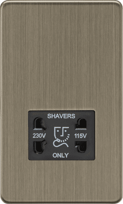 ML Accessories SF8900AB 115V/230V Dual Voltage Shaver Socket - Antique Brass