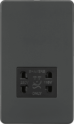 ML Accessories SF8900AT Screwless 115V/230V Dual Voltage Shaver Socket - Anthracite