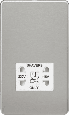 ML Accessories SF8900BCW Screwless 115V/ Dual Voltage Shaver Socket Brushed Chrome