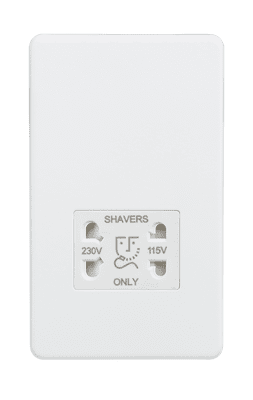 ML Accessories SF8900MW Screwless 115/230V Dual Voltage Shaver Socket - Matt White