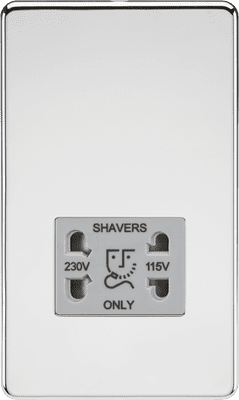 ML Accessories SF8900PCG Screwless 115/230V Dual Voltage Shaver Socket - Polished Chrome