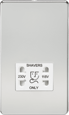 ML Accessories SF8900PCW Screwless 115V/ Dual Voltage Shaver Socket Polished Chrome
