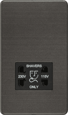 ML Accessories SF8900SB Screwless 115V/230V Dual Voltage Shaver Socket - Smoked Bronze