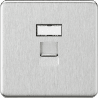 ML Accessories SFC6BC UTP CAT6a RJ45 Network Outlet - Brushed Chrome