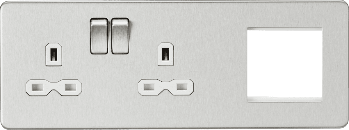 ML Accessories SFR192LBCW Screwless 13A 2G DP Socket 2G Modular ...