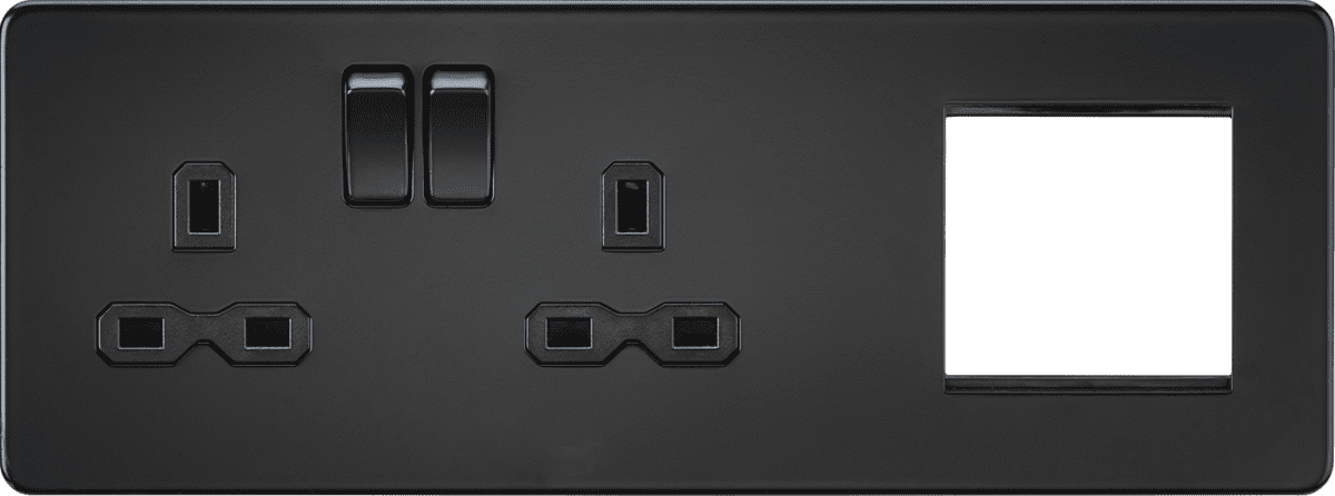 ML Accessories SFR192LMBB Screwless 13A 2G DP Socket 2G Modular ...