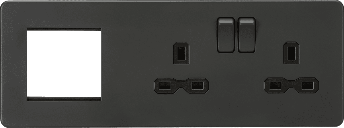 ML Accessories SFR192RAT Screwless 13A 2G DP Socket 2G Modular ...
