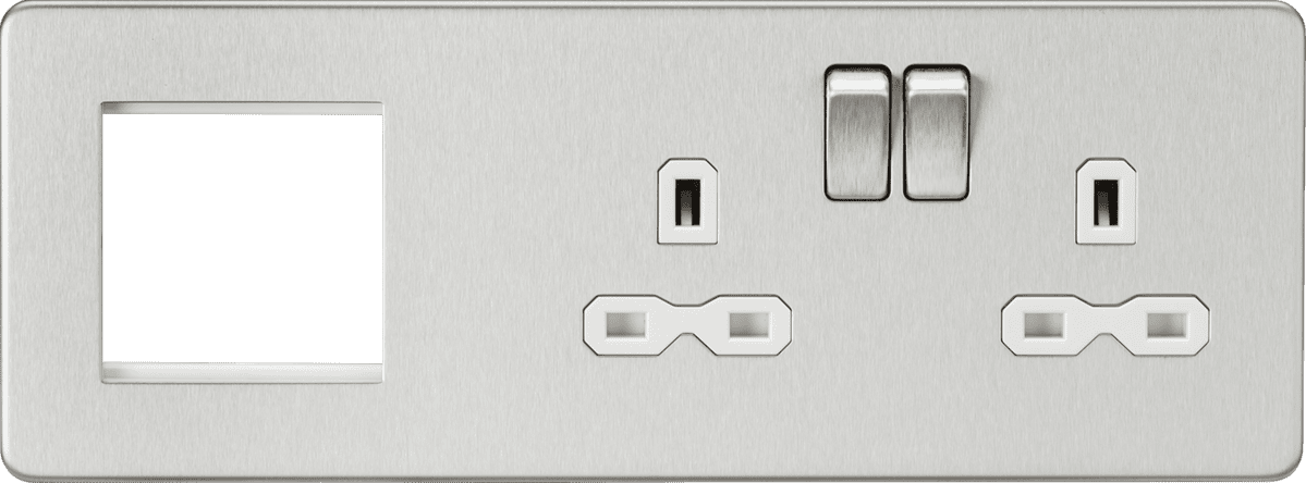 ML Accessories SFR192RBCW Screwless 13A 2G DP Socket 2G Modular ...