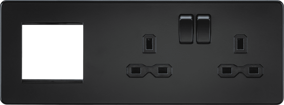 ML Accessories SFR192RMBB Screwless 13A 2G DP Socket 2G Modular ...