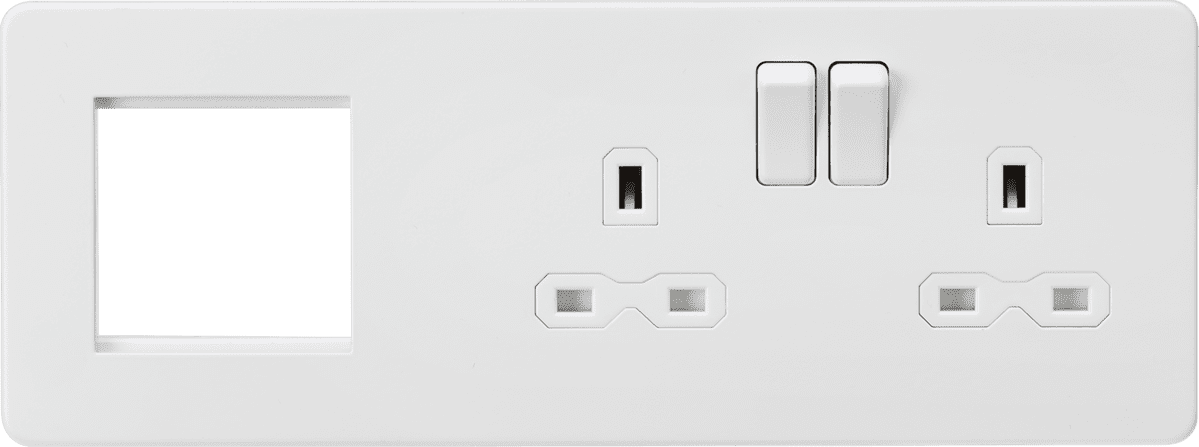 ML Accessories SFR192RMW Screwless 13A 2G DP Socket 2G Modular ...