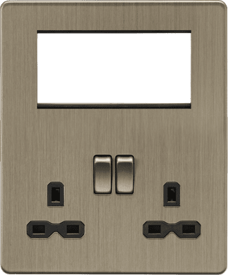 ML Accessories SFR194AB Small Multimedia Combination Plate - Antique Brass
