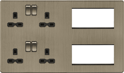 ML Accessories SFR298AB Multimedia Combination Plate - Antique Brass