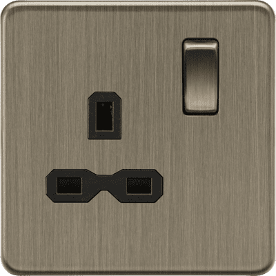 ML Accessories SFR7000AB 13A 1G DP Switched Socket - Antique Brass