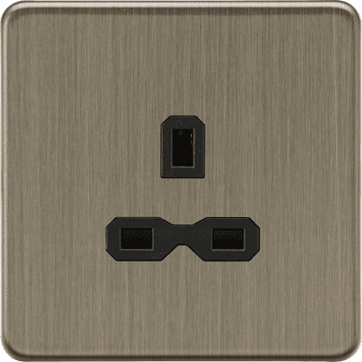 ML Accessories SFR7000UAB 13A 1G Unswitched Socket - Antique Brass