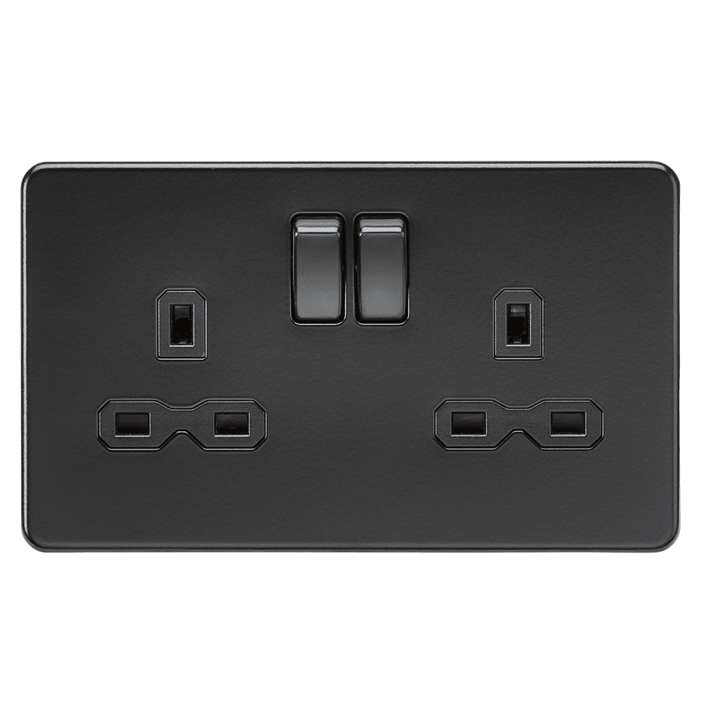 ML Accessories SFR9000MBB Screwless 13A 2G DP Switched Socket - Matt ...