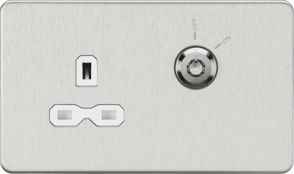 ML Accessories SFR9LOCKBCW 13A 1G DP Lockable socket - Brushed Chrome ...