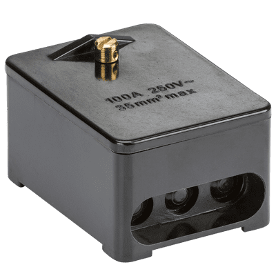 ML Accessories SNEB1 100A 1 x 5-Way Single Pole Service Connector Block - Brass Terminals x 10 Box