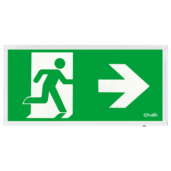 Ovia Lighting OVEM5311WHRST 3W LED IP20 Emergency Self Test Sign Right