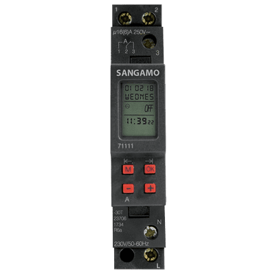 Sangamo 71111 Din Rail 1 Module 1ch 7 Day Time Switch
