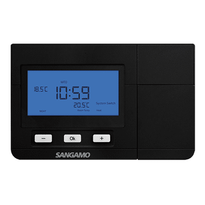 Sangamo CHPRSTATDPB Choice Plus Room Thermostat Digital Black 7 Day Program With Frost Protection