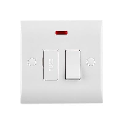 Saxby CE322 Curved Edge 13A Switched Fused Spur Unit with Neon