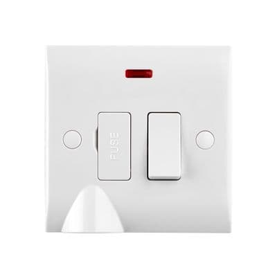 Saxby CE323 Curved Edge 13A Switched Fused Spur Unit with Flex Outlet and Neon