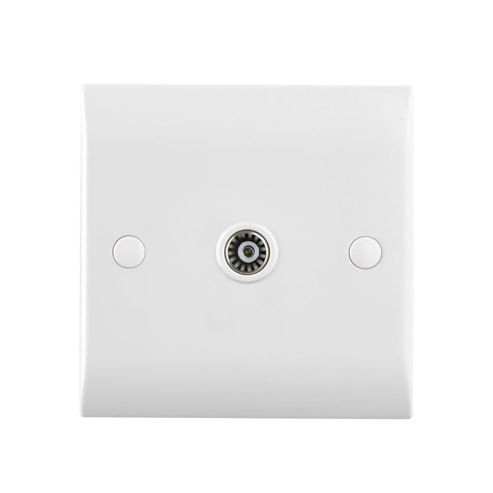 Saxby CE787 Curved Edge Coax TV Socket Non Isolated