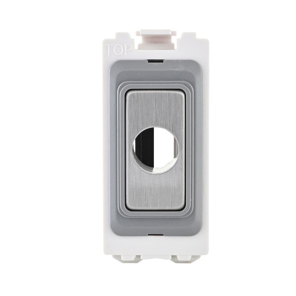 Saxby GD10FOBS Grid 13A Flex Outlet Module Brushed Steel